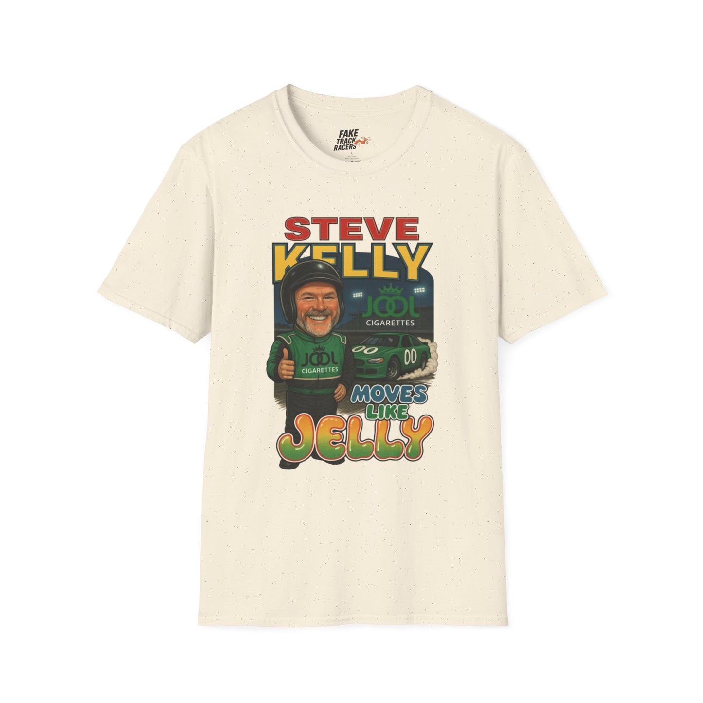 Vintage Style 90s Racing Tee Shirt STEVE KELLY Jool Fake Track Racers