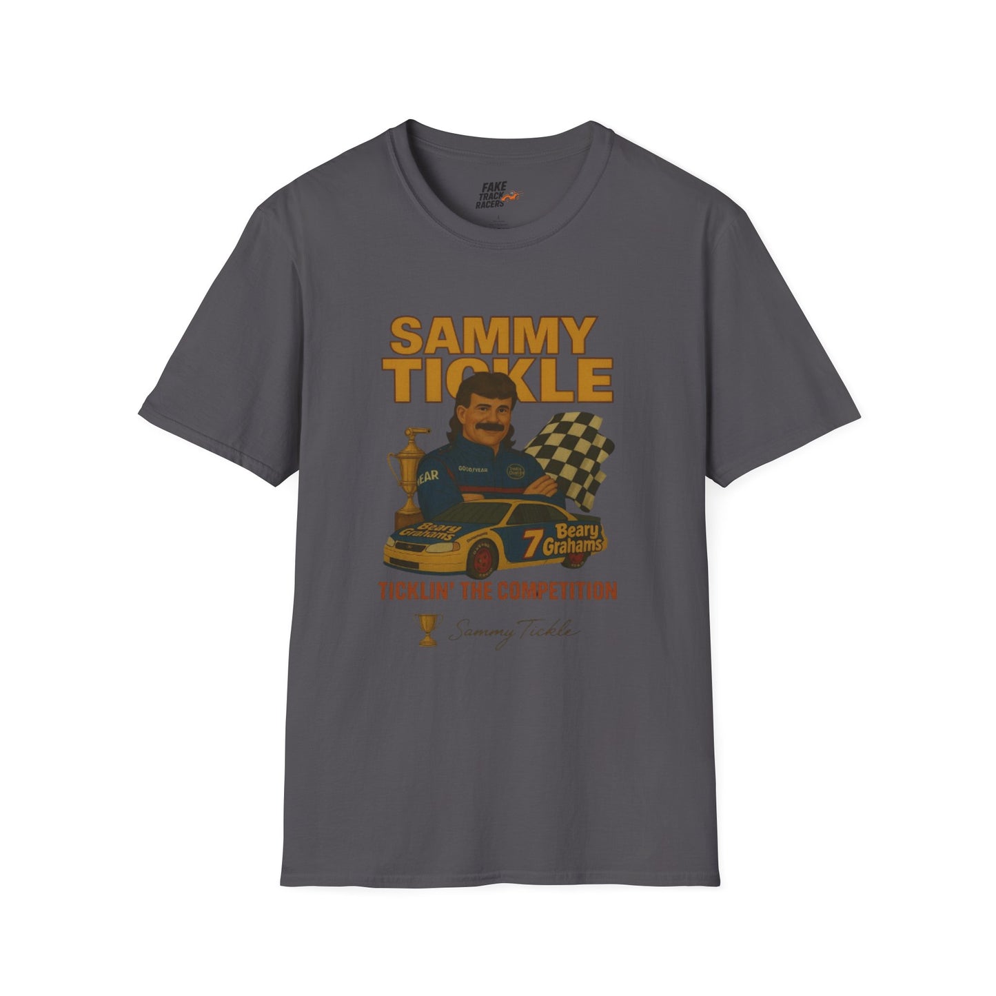Vintage Style Racing Tee Shirt SAMMY TICKLE, 1988 Champion Shirt Fake Track Racers