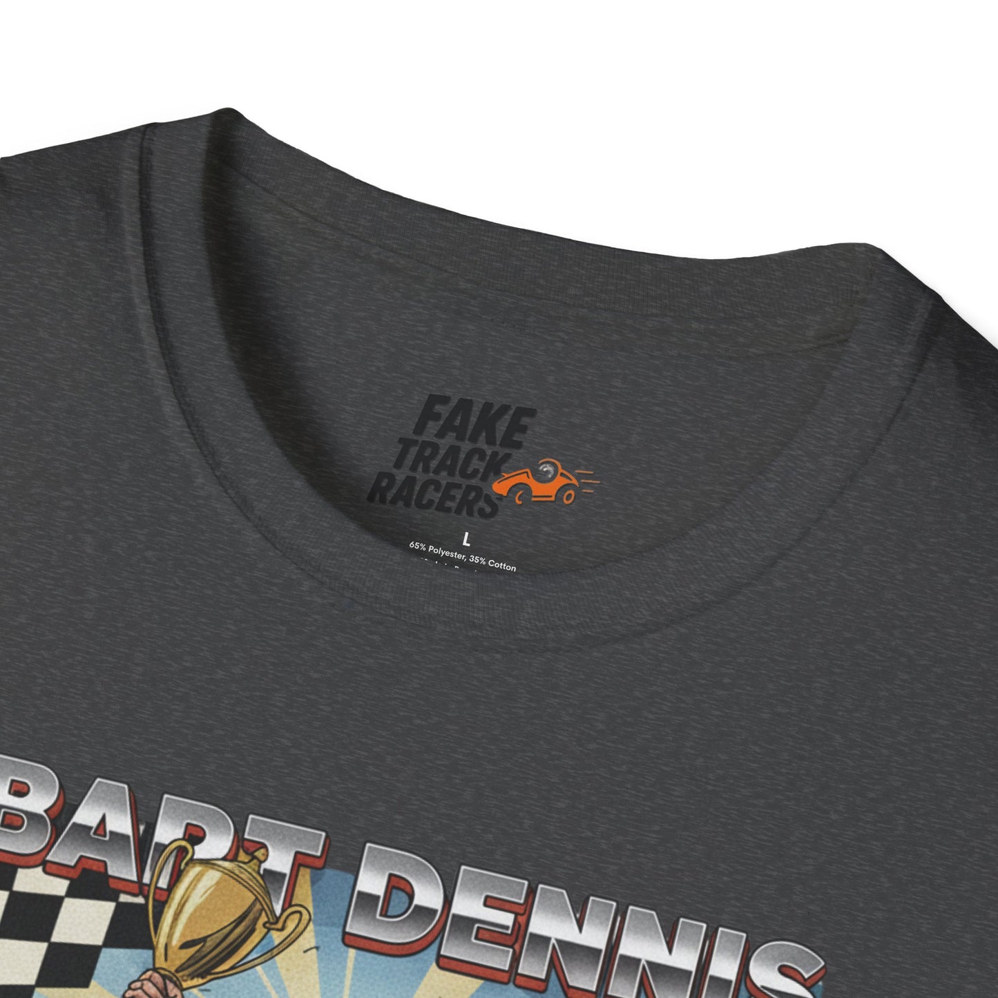 Vintage Style 90s Racing Tee Shirt BART DENNIS Cheetah Fake Track Racers