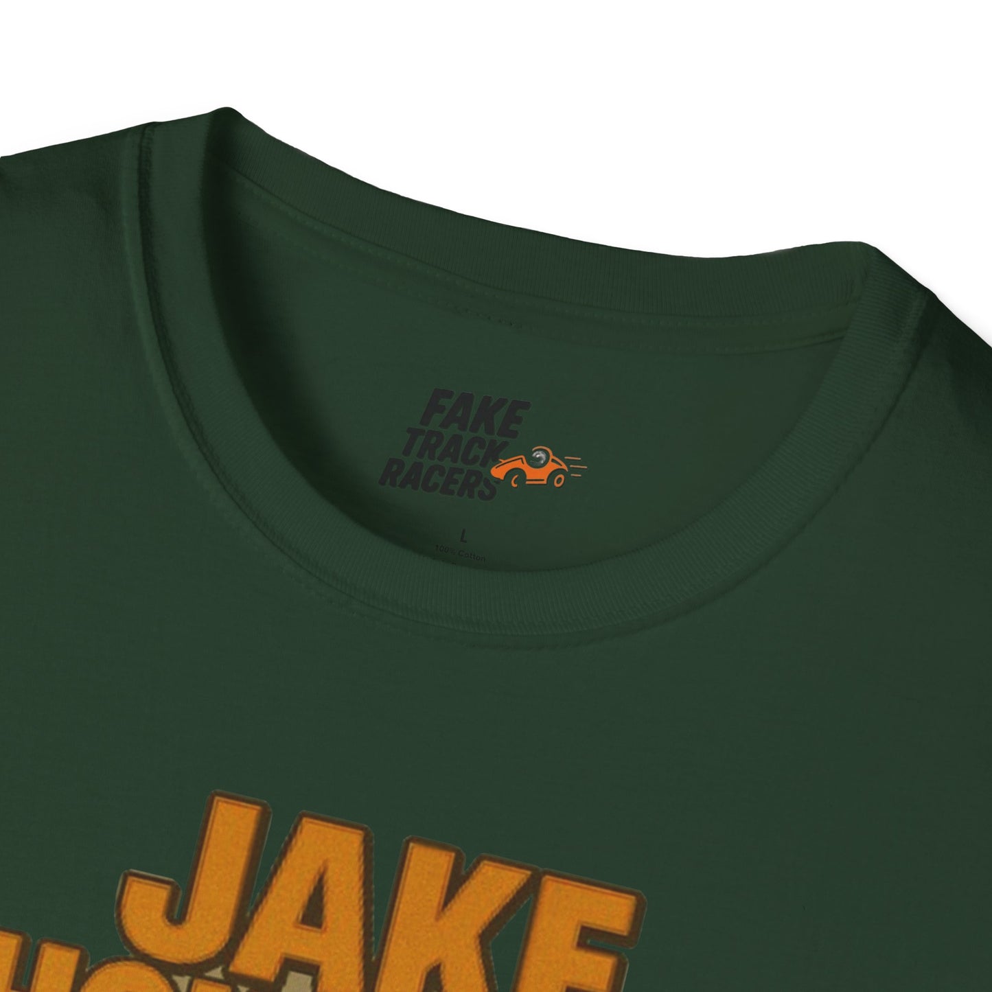 Vintage Style 90s Racing Tee Shirt JAKE OHOULAHAN Lucky Trinkets Fake Track Racers