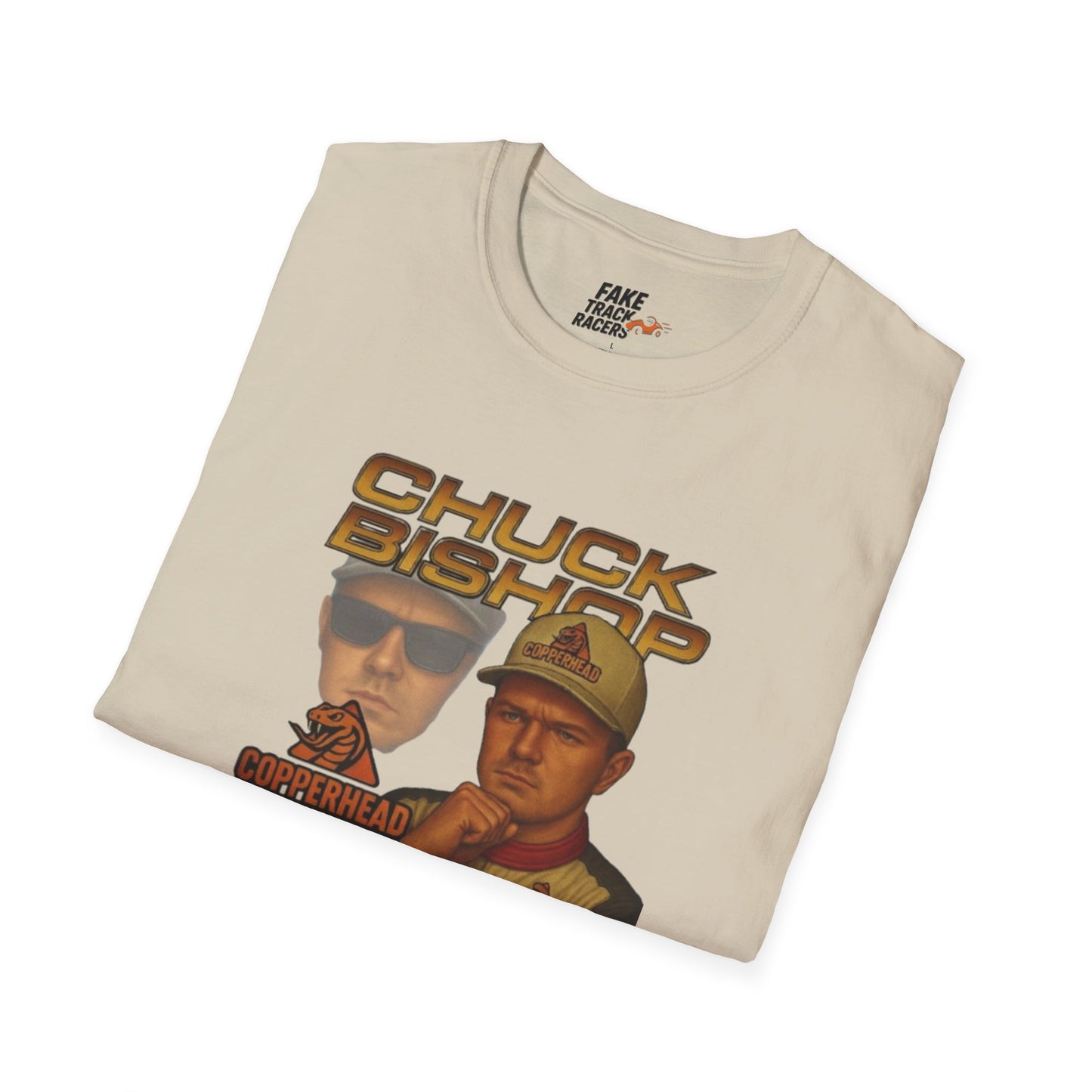 Vintage Style 90s Racing Tee Shirt CHUCK BISHOP Chess Fake Track Racers