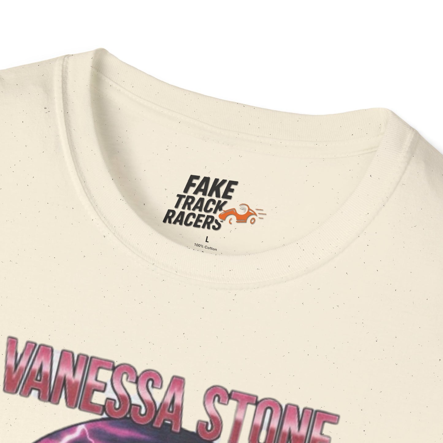 Vintage Style 90s Racing Tee Shirt VANESSA STONE Lightning Fake Track Racers