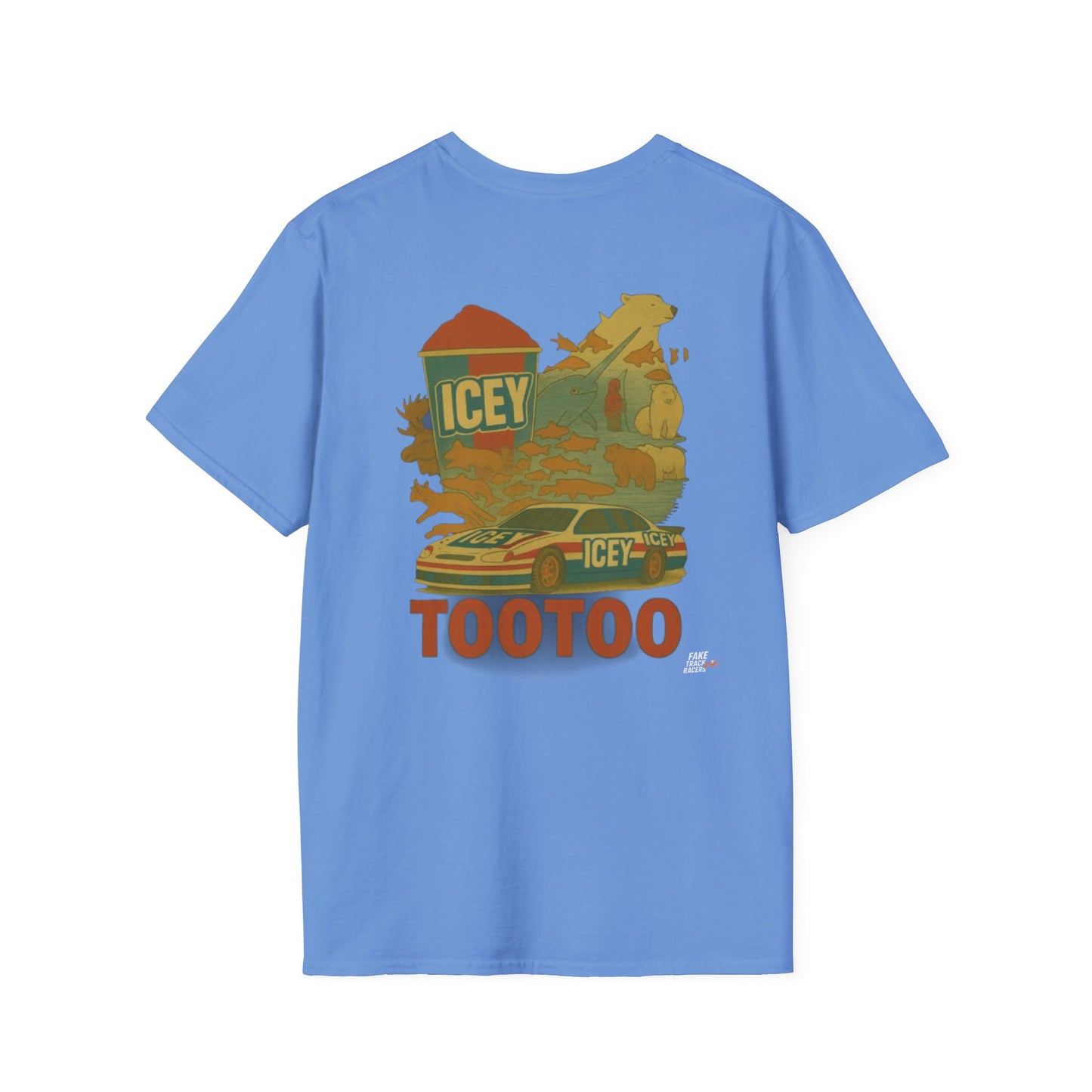 Vintage Style 90s Racing Tee Shirt BRANDON TOOTOO Alaska Fake Track Racers