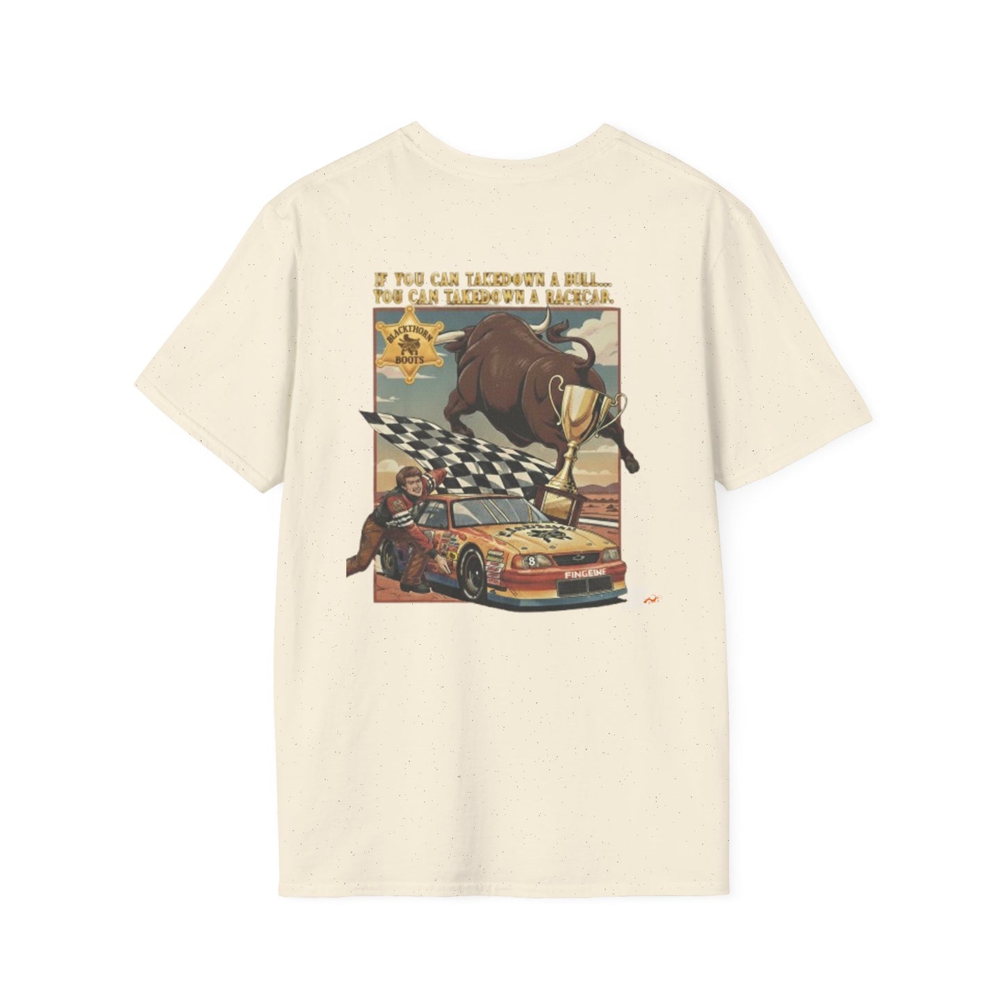 Vintage Style 90s Racing Tee Shirt PAUL MONTANA Bull Fake Track Racers