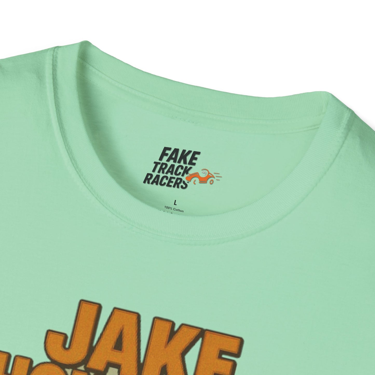 Vintage Style 90s Racing Tee Shirt JAKE OHOULAHAN Lucky Trinkets Fake Track Racers