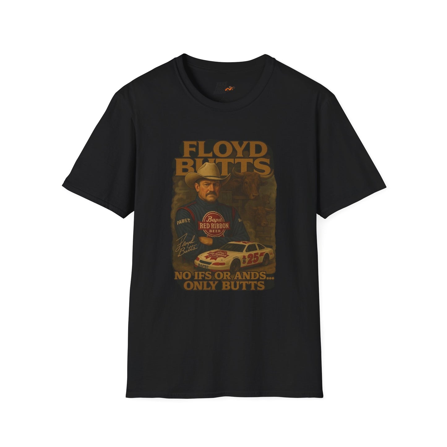 Vintage Style 90s Racing Tee Shirt FLOYD BUTTS Bapst Fake Track Racers
