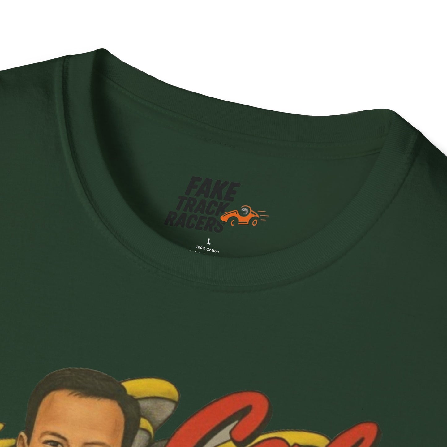 Vintage Style 90s Racing Tee Shirt CAL LLOYD Flakes Fake Track Racers