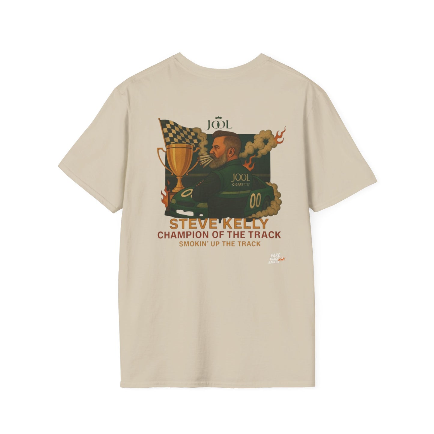 Vintage Style 90s Racing Tee Shirt STEVE KELLY Jool Fake Track Racers