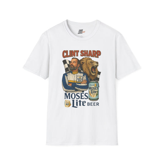 Vintage Style 90s Racing Tee Shirt CLINT SHARP MOSES LITE Fake Track Racers