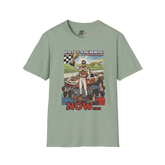 Vintage Style 90s Racing Tee Shirt BART DENNIS Cheetah Fake Track Racers