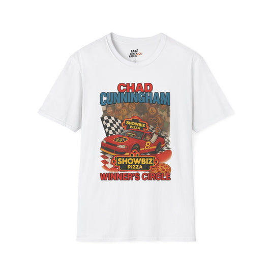 Vintage Style 90s Racing Tee Shirt CHAD CUNNINGHAM Showbiz Fake Track Racers