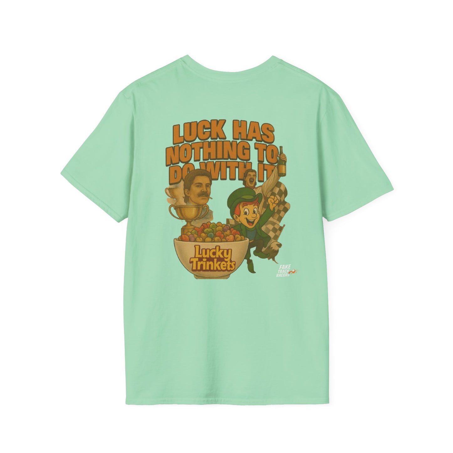 Vintage Style 90s Racing Tee Shirt JAKE OHOULAHAN Lucky Trinkets Fake Track Racers