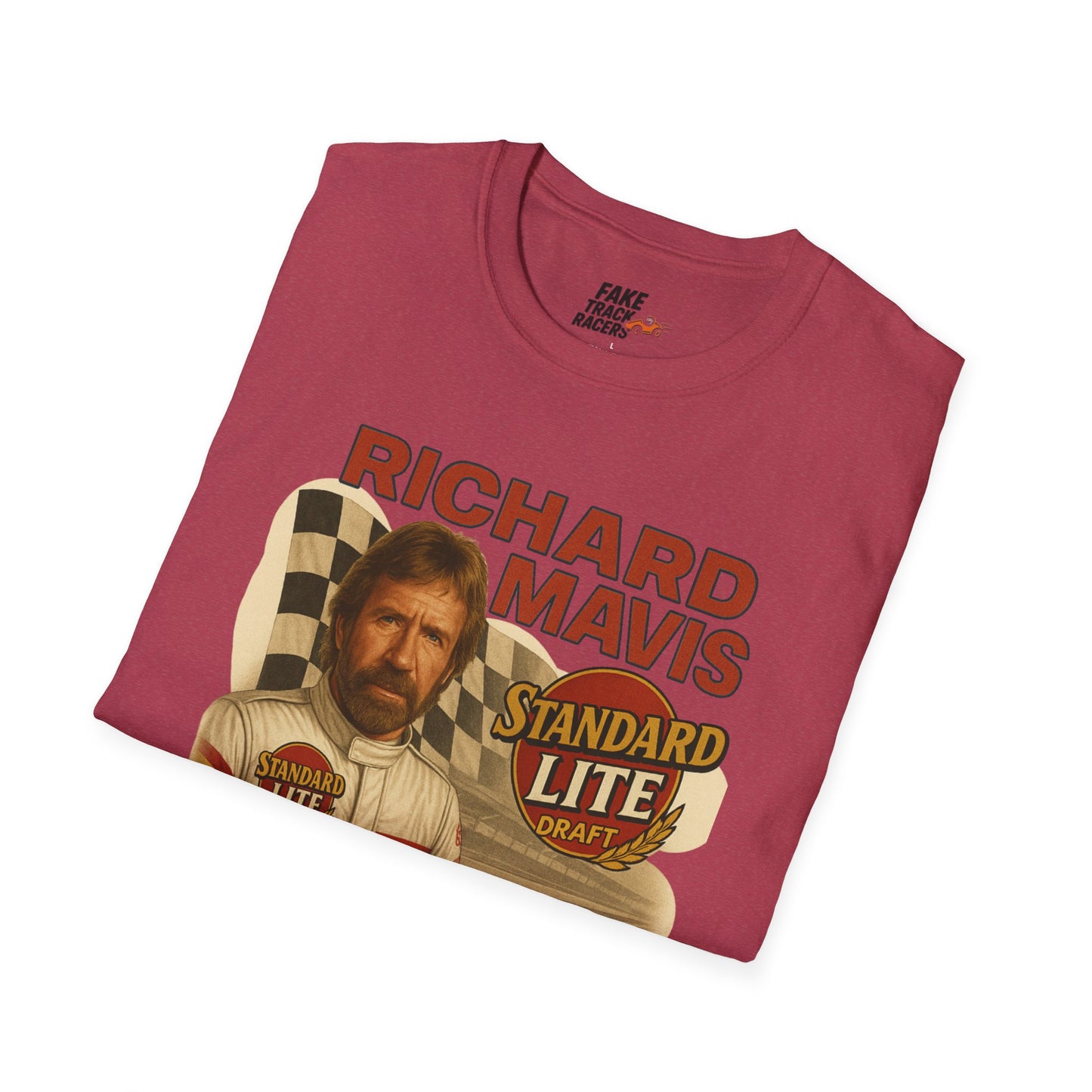 Vintage Style 90s Racing Tee Shirt RICHARD MAVIS Standard Fake Track Racers