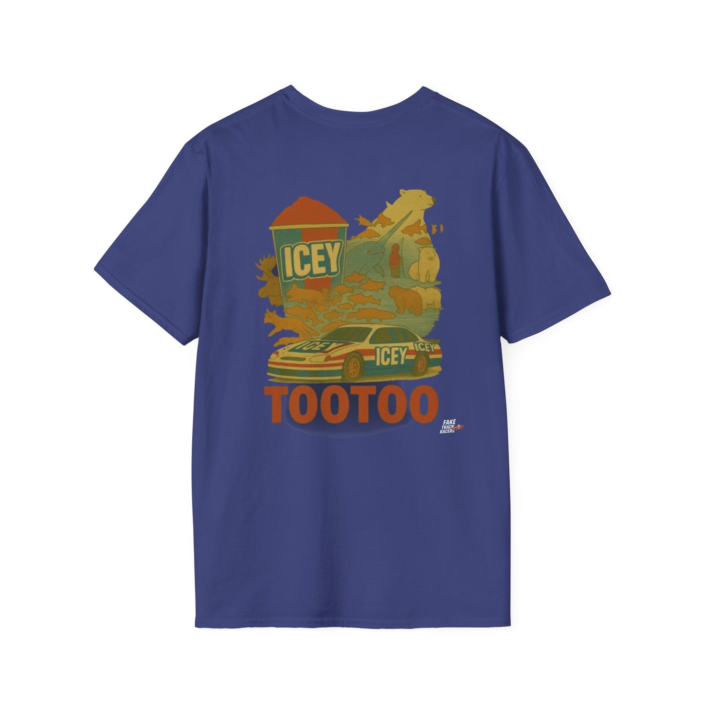 Vintage Style 90s Racing Tee Shirt BRANDON TOOTOO Alaska Fake Track Racers