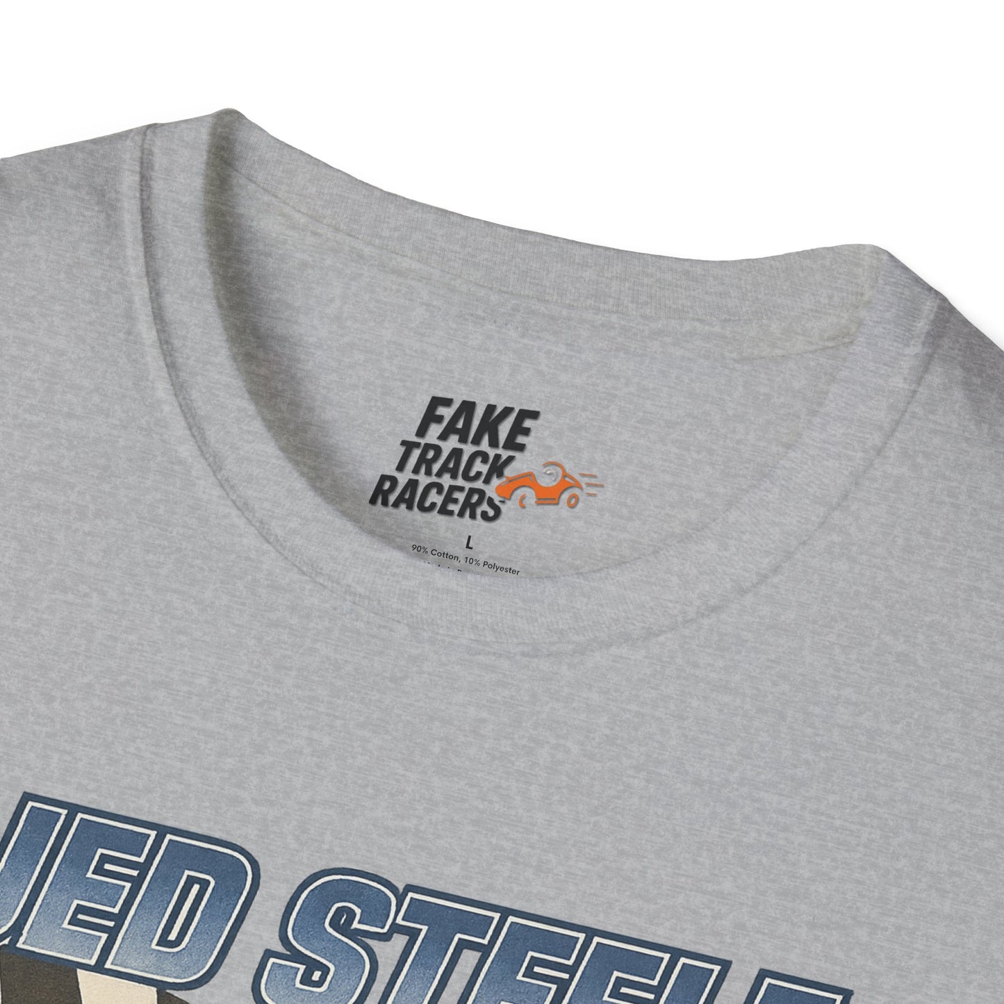 Vintage Style 90s Racing Tee Shirt JED STEELE AllOut Fake Track Racers