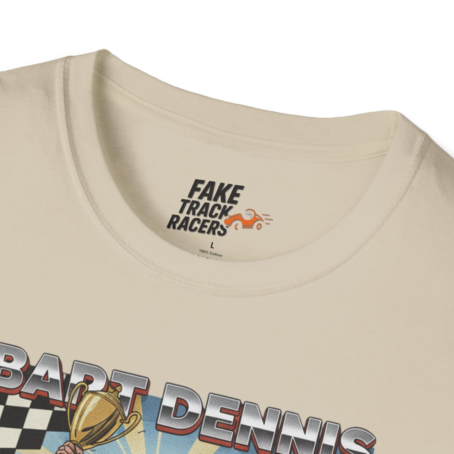 Vintage Style 90s Racing Tee Shirt BART DENNIS Cheetah Fake Track Racers