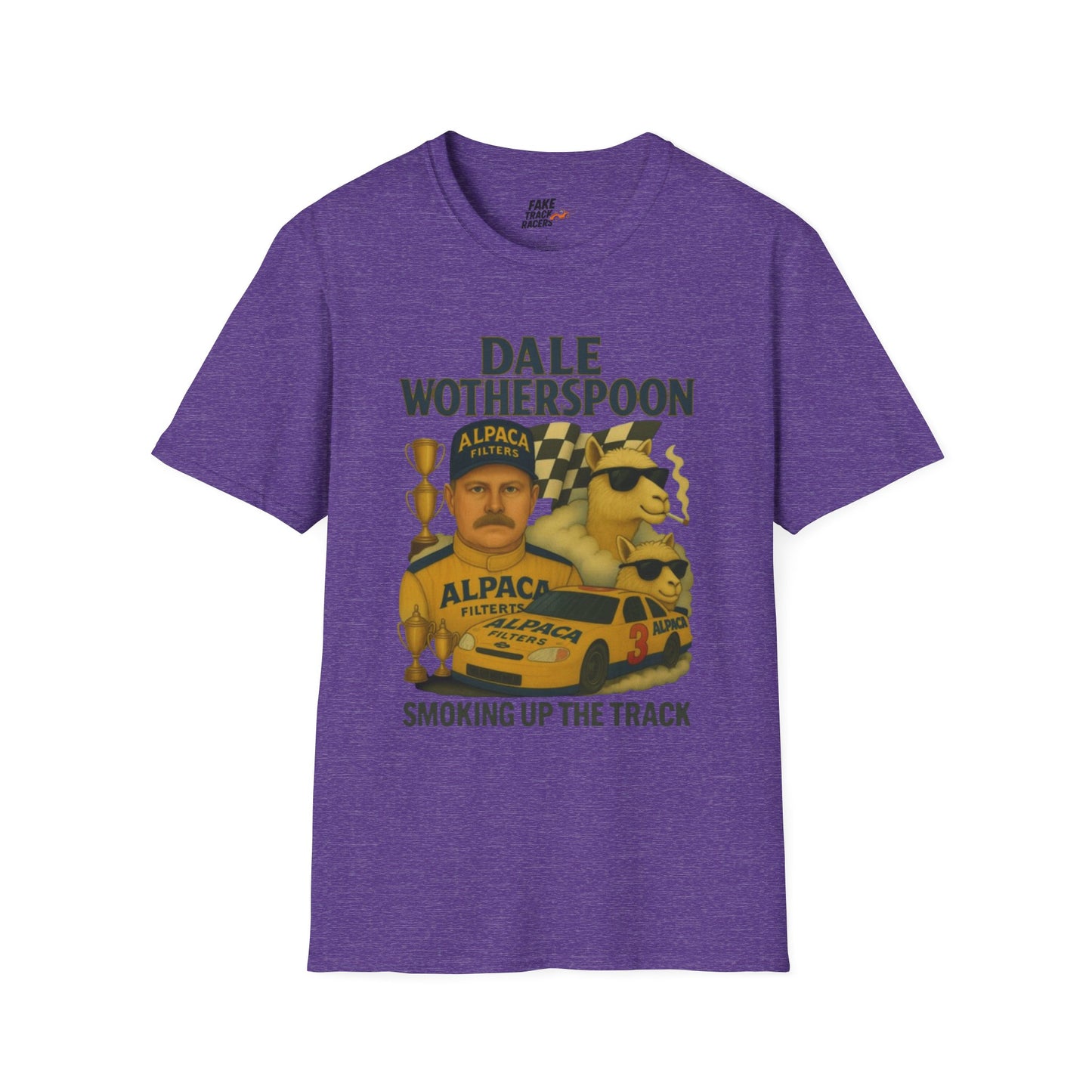 Vintage Style 90s Racing Tee Shirt DALE WOTHERSPOON Alpaca Fake Track Racers