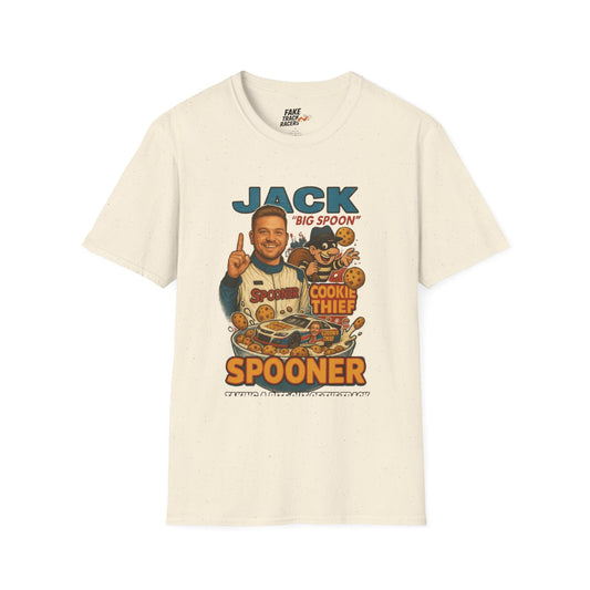 Vintage Style 90s Racing Tee Shirt JACK SPOONER Cookie Thief Fake Track Racers
