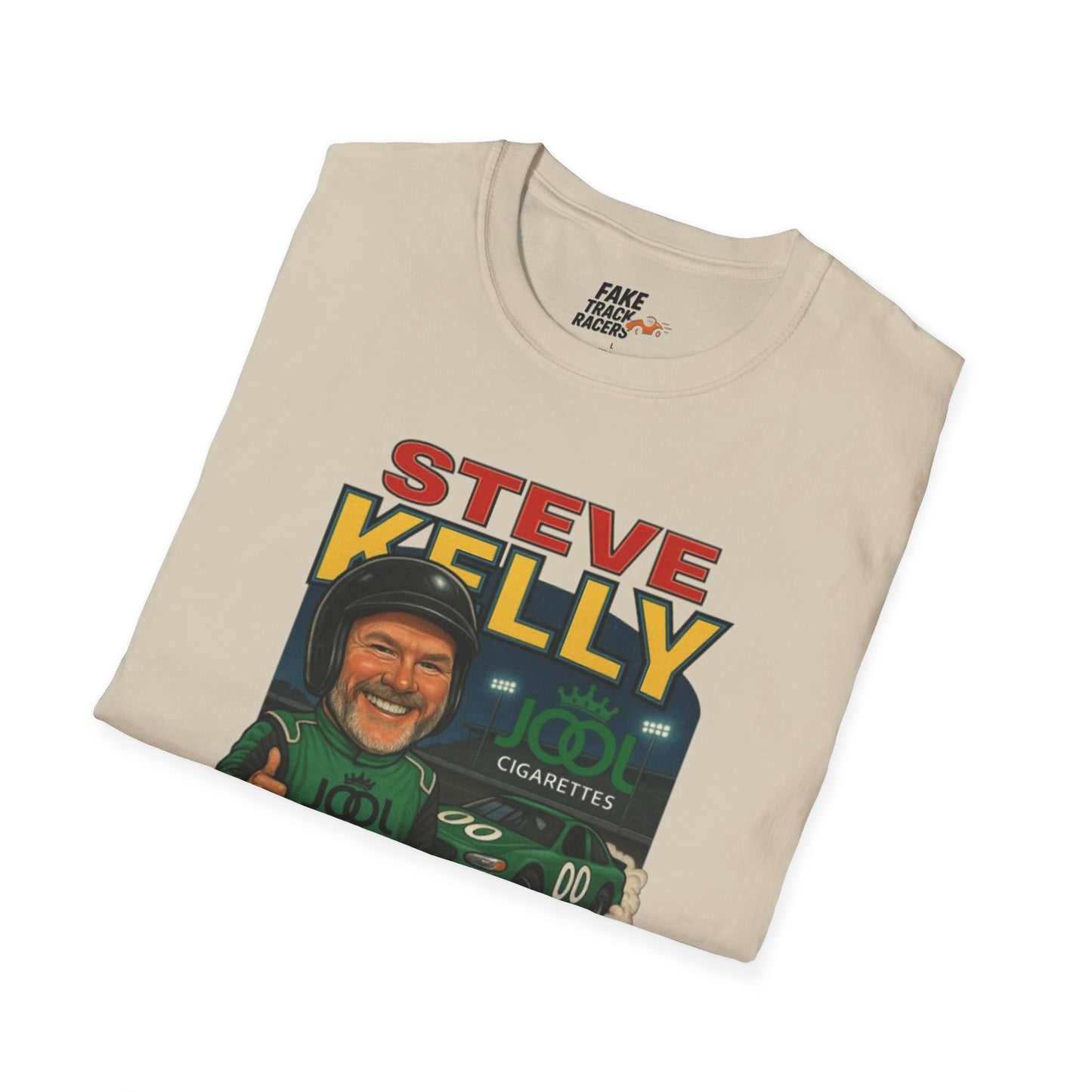 Vintage Style 90s Racing Tee Shirt STEVE KELLY Jool Fake Track Racers