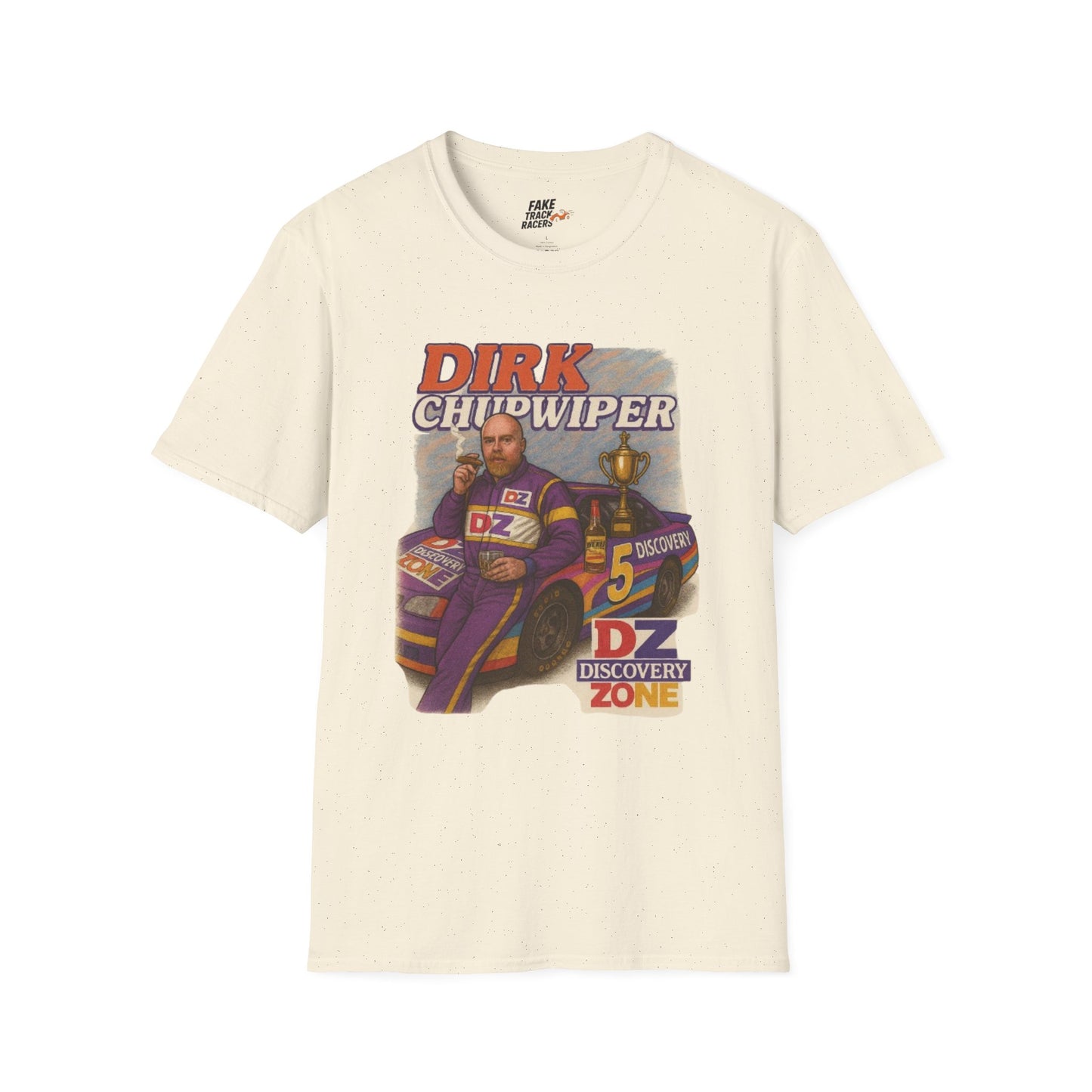 Vintage Style 90s Racing Tee DIRK CHUPWIPER DZ Fake Track Racers