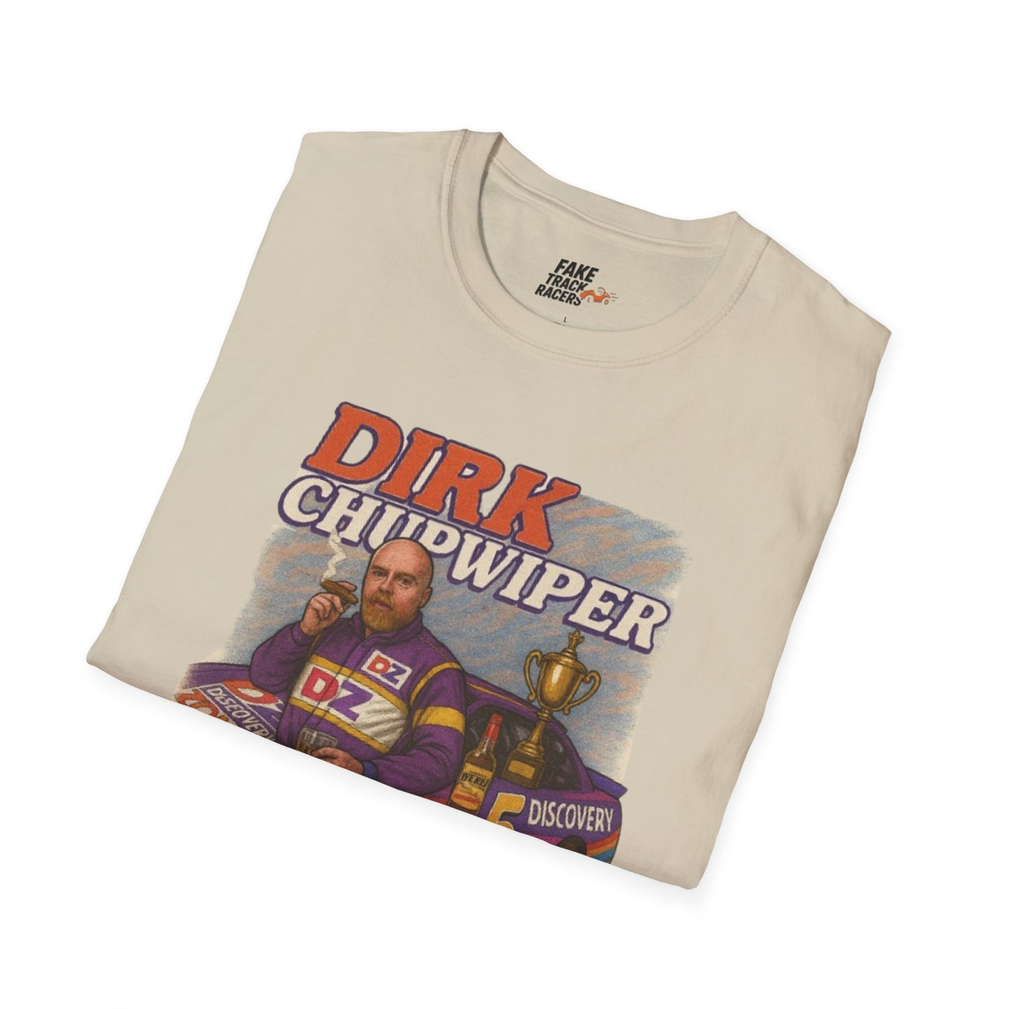 Vintage Style 90s Racing Tee DIRK CHUPWIPER DZ Fake Track Racers