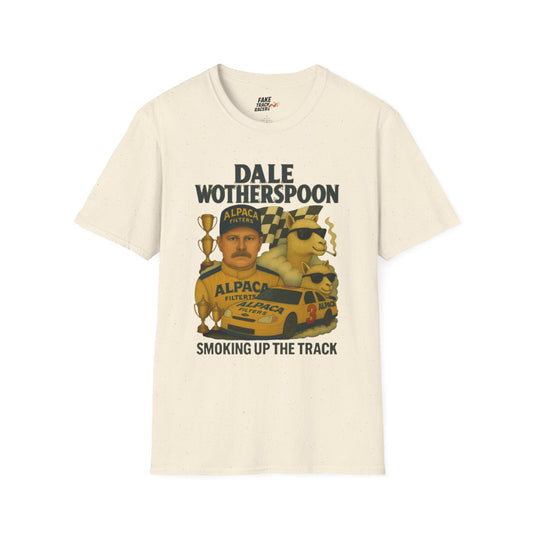Vintage Style 90s Racing Tee Shirt DALE WOTHERSPOON Alpaca Fake Track Racers