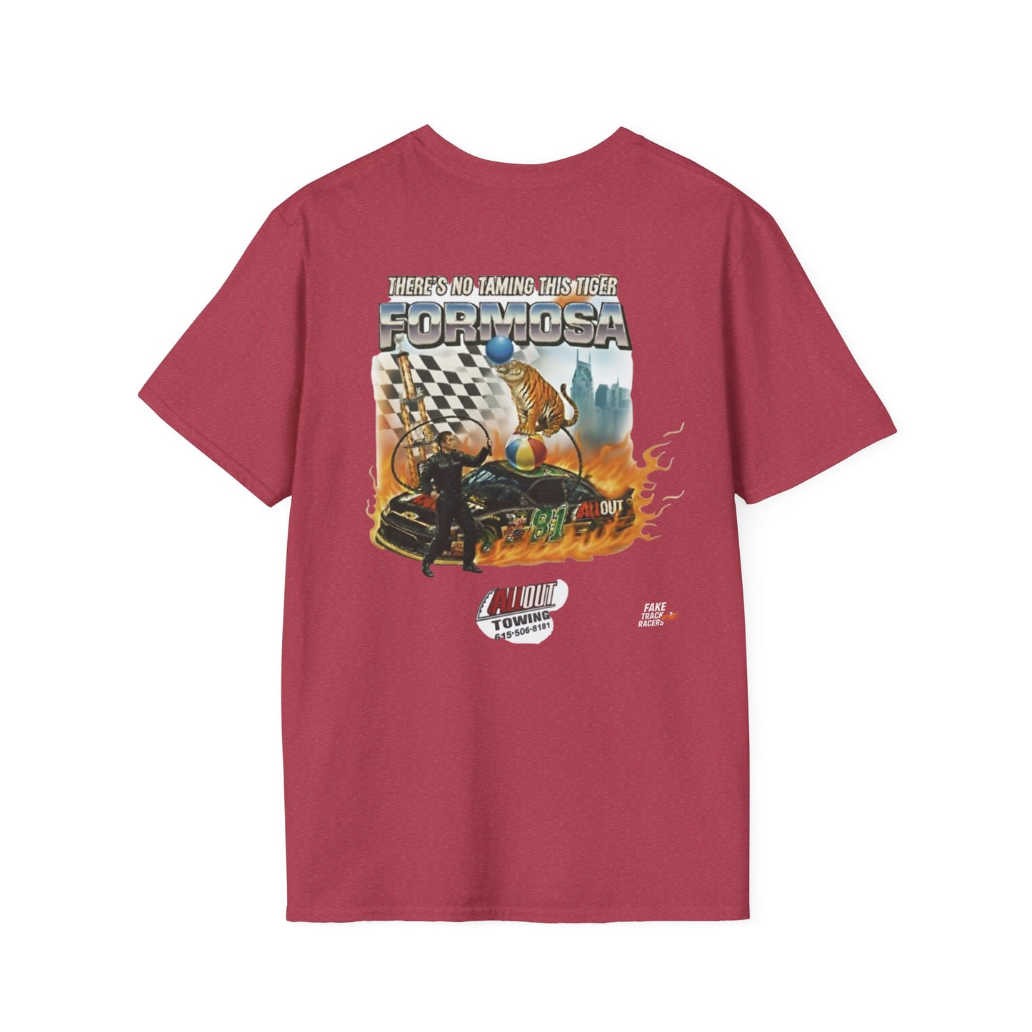 Vintage Style 90s Racing Tee Shirt NICK FORMOSA AllOut Fake Track Racers