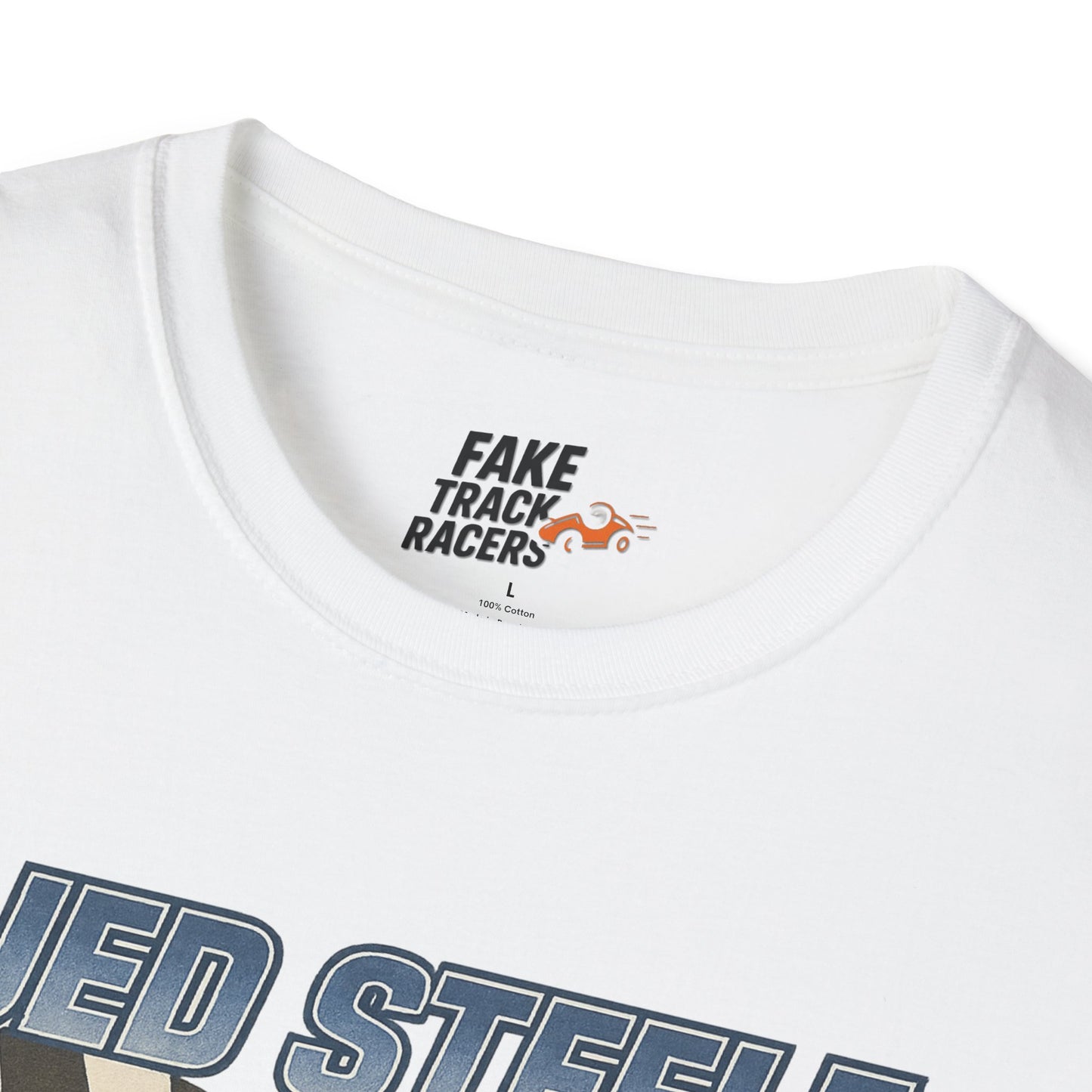 Vintage Style 90s Racing Tee Shirt JED STEELE AllOut Fake Track Racers