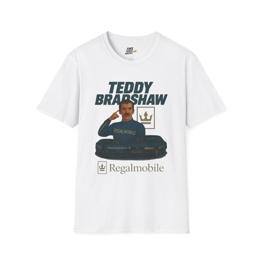 Vintage Style 90s Racing Tee Shirt TEDDY BRADSHAW Regal Fake Track Racers
