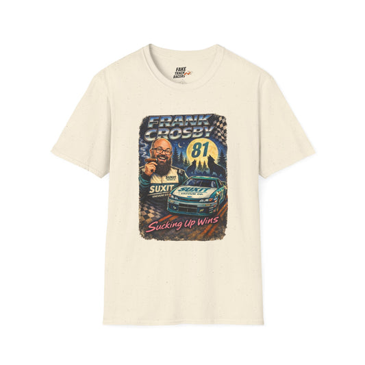 Vintage Style 90s Racing Tee Shirt FRANK CROSBY Fake Track Racers