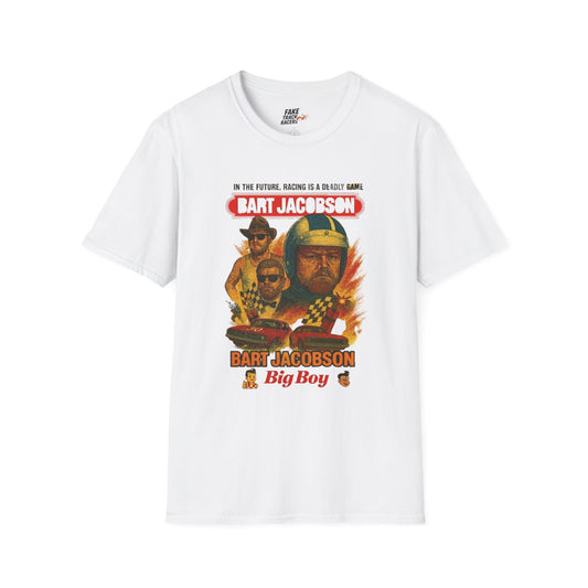 Vintage Style 90s Racing Tee Shirt BART JACOBSON Baddest Fake Track Racers