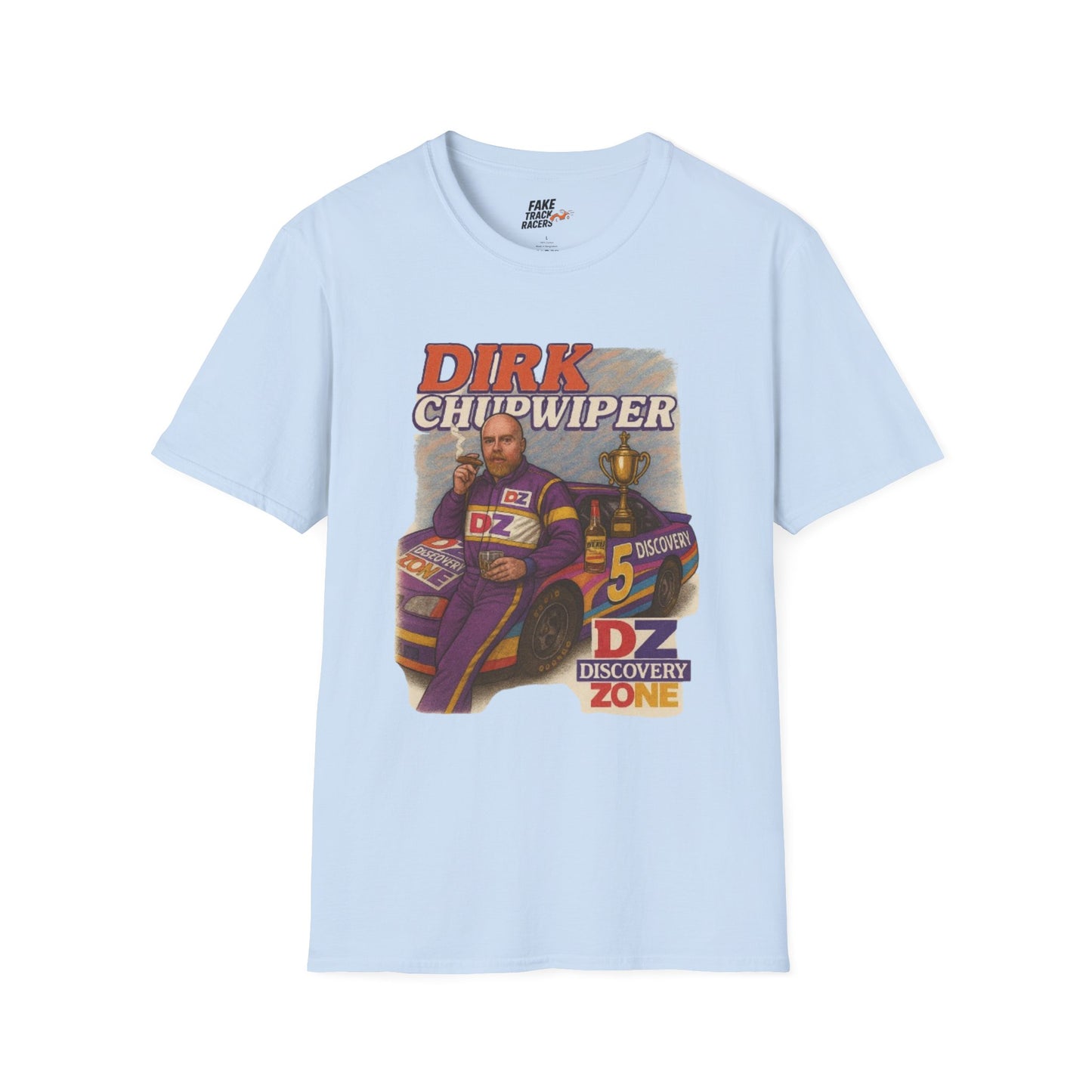 Vintage Style 90s Racing Tee DIRK CHUPWIPER DZ Fake Track Racers