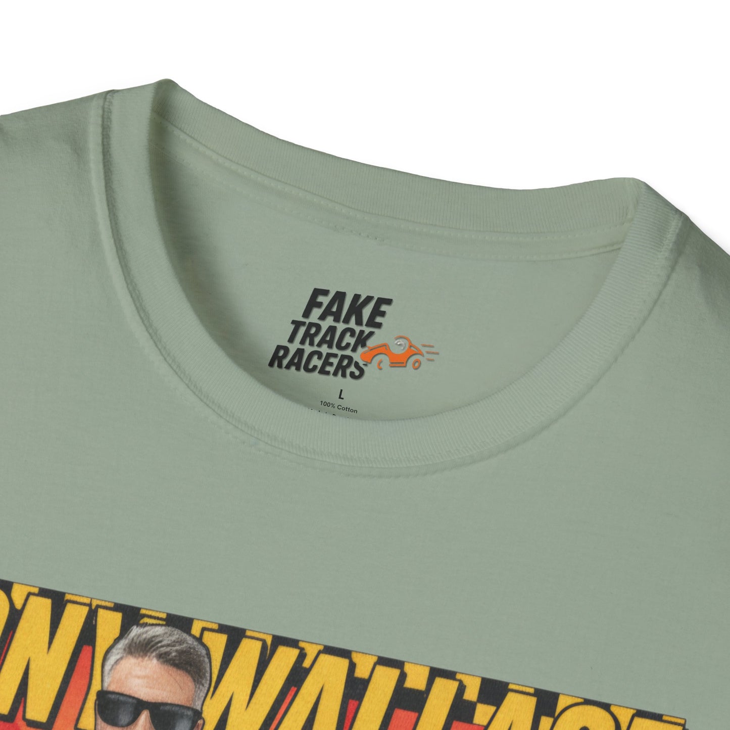 Vintage Style 90s Racing Tee Shirt TONY WALLACE Chick Fake Track Racers